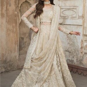 Elegant Ivory Embroidered Formal Gown for Women